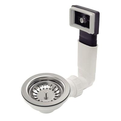 Válvula Tramontina 4 1-2 Luxo com Escape em Aço Inox Polido e Polipropileno para Pias e Cubas Prata
