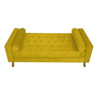 Recamier Baú Félix Solteiro 120cm Suede Amarelo