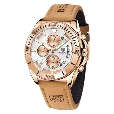 Relógio Masculino 5180 Cronógrafo em Aço Inoxidável Branco Benyar