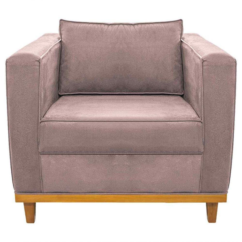 Kit Sofá 2 Lugares e Poltrona Europa Linho Rosê - 2