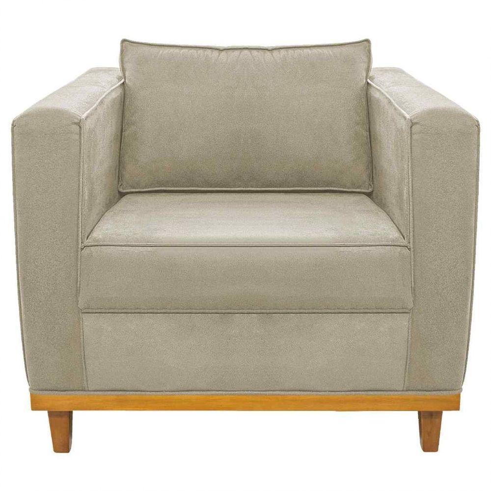 Kit Sofá 2 Lugares e Poltrona Europa Linho Bege - 2