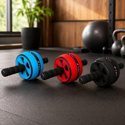Roda para Abdominal com Pegadores Ergonômicos Fortalecimento do Core Azul Ideal