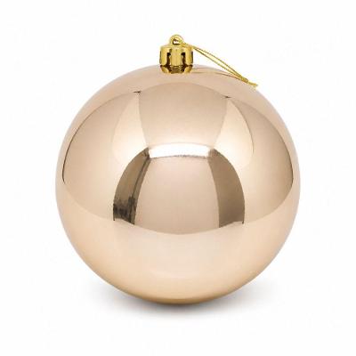 Bola de Natal Gigante Lisa Brilho Espelhado Prime Dourado Bela Flor 20CM