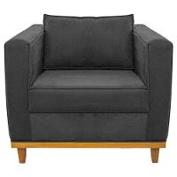 Kit Sofá 2 Lugares e Poltrona Europa Linho Chumbo - 2