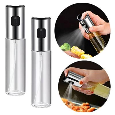 Spray Pulverizador Culinário Kit 2 Borrifadores de Vinagre Azeite e Óleo 100ML Vidro Aço Inoxidável