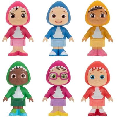 Pack de Figuras Temáticas 3312 Cocomelon com Capuzes Amarelo Candide 6 Unidades