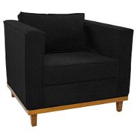 Kit Sofá 2 Lugares e Poltrona Europa Corano Preto