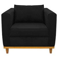 Kit Sofá 2 Lugares e Poltrona Europa Corano Preto - 5