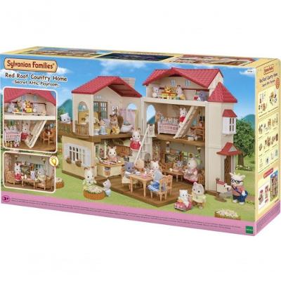 Cenário de Casinha Sylvanian 5708 com Sótão Secreto Luzes Vermelho Epoch
