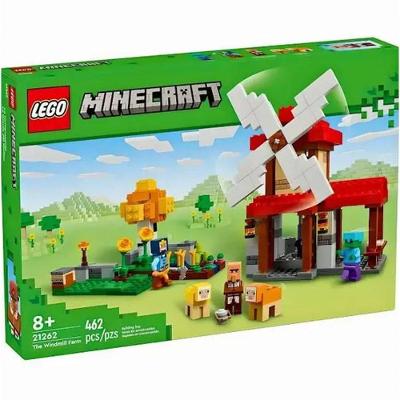 Brinquedo de Montar 21262 com Moinho de Vento Vermelho e Pedras Giratórias Lego