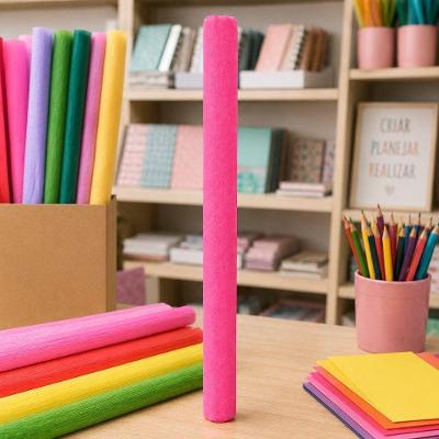 Papel Crepom Caixa 40 Rolos Papel Rosa 1 Caixa com 40 Rolos Textura Diferenciada Boca Rosa