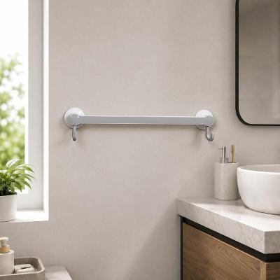 Organizador Multiuso com Ganchos Plástico Resistente Fixação com Ventosas Adesivas Banheiro Branco