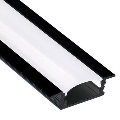 Perfil de Alumínio PF2050-3 Embutir Texturizado Preto Itamonte Iluminação