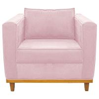 Kit Sofá 2 Lugares e 2 Poltronas Europa Suede Rosa Bebê - 2