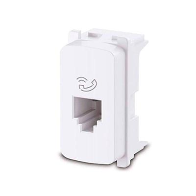 Tomada Telefone Pial 680156 Zeffia para Linha Telefonica RJ11 2 Fios Branco