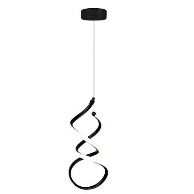 Pendente Led Espiral 60253001-28 com LED Integrado Bivolt Preto Blumenau Iluminação 18W 3000K