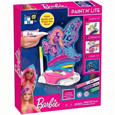Brinquedo Barbie Pinte e Ilumine Fadas com Placa de Cristal com LED e Acompanha Marcadores - Fun
