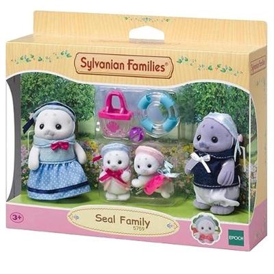 Coleção Família de Focas Figuras Articuladas Roupas Removíveis com Acessórios Epoch 4 Peças