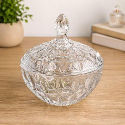 Bomboniere Diamond de Vidro para Doces com Tampa Transparente Fratelli 19,5CM