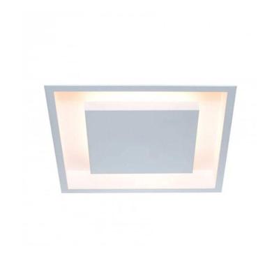 Plafon Embutir Eclipse Luz Indireta Alumínio 50x50 Branco 4 X E27 LED Bulbo A60 Bivolt Itamonte