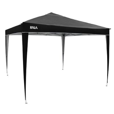 Gazebo Dobrável Kala Proteção Solar Montagem Rápida Estrutura Aço Carbono Preto 300CM