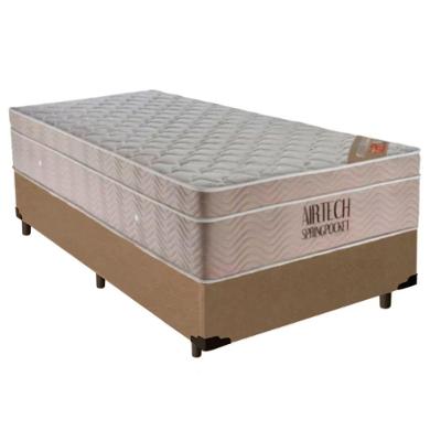 Cama Box com Colchão Solteiro Airtech Springpocket Molas Ensacadas Suede Bege Ortobom