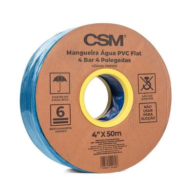 Mangueira PVC Flat 4 Polegadas 4 Bar 50 Metros para Irrigação CSM Acessórios