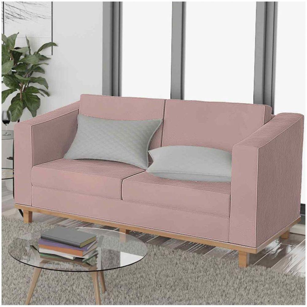 Kit Sofá 2 Lugares e 2 Poltronas Europa Linho Rosê - 6