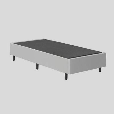 Cama Box Solteiro Base Simples Estrutura em Madeira Revestimento Sintético Branco 88CM