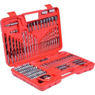 Jogo de Brocas e Bits Worker com 110 Peças para Parafusadeira com Maleta Aço Rápido 110PEÇAS