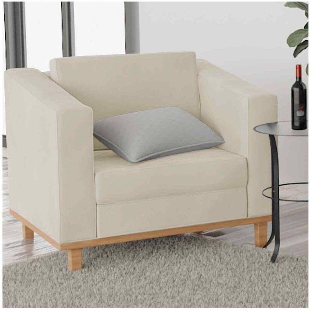 Kit Sofá 2 Lugares e 2 Poltronas Europa Linho Bege - 5