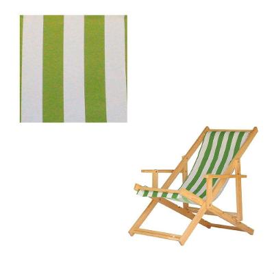 Tecido para Cadeira Espreguiçadeira Listrado Verde e Branco 115x43cm