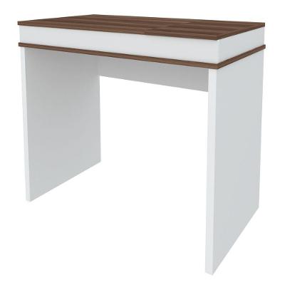 Mesa Escrivaninha Mind Moderno sem Gavetas MDP 85CM Ipe Branco Artany