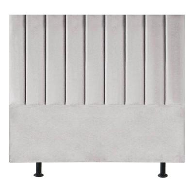 Cabeceira Estofada Cama Box King 195 Cm Taís Veludo cinzaclaro
