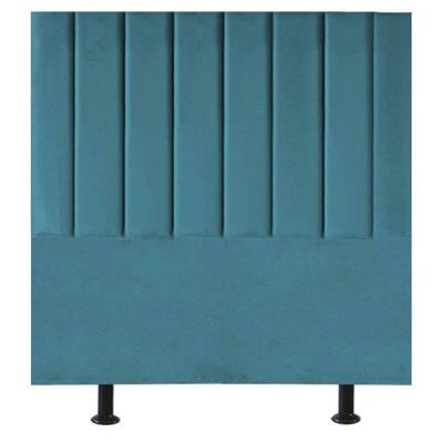 Cabeceira Estofada Cama Box Solteiro 90 Cm Paolla Suede azul Turquesa