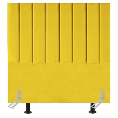 Cabeceira Estofada Cama Box Solteiro 90 Cm Maya Suede E Frame amarelo