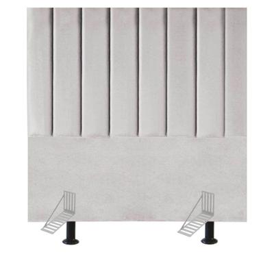 Cabeceira Estofada De Cama Casal Box 140 Cm Sara Veludo E Frame cinza Claro