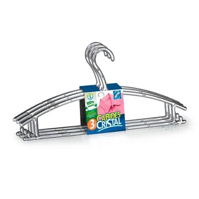 Cabide Cristal 5872 Prático e Resistente com Suporte Antiderrapante Transparente Arthi 3 PEÇAS