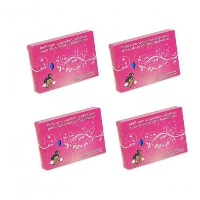 Refil Saquinhos para Descarte de Absorvente 100 Unidades Rosa PEBD Higipack