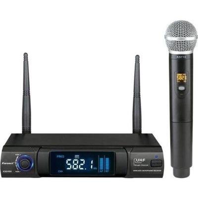 Microfone de Mão sem Fio KS248SM Single Transmissão 40 Metros Display LED Preto Karsect