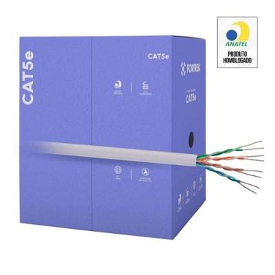 Cabo de Rede Cat5e FK 500C com Condutores 100% Cobre Cinza Fortrek 305M