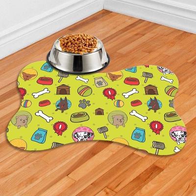 Tapete para Comedouro Pet OEM Pet-10006 Estampa Ossinho 38X25 1 Unidade