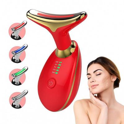 Massageador Facial Led Lift com Fototerapia Vermelho Bivolt Aço Inox e Plástico