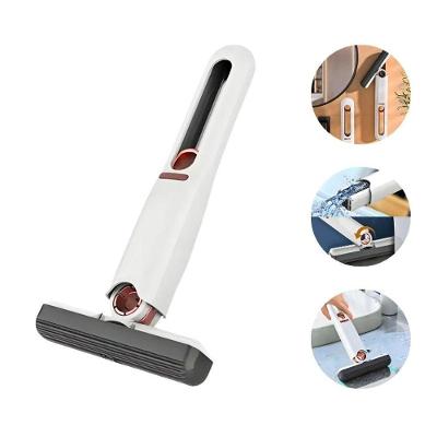 Esfregão Mini Mop Rodinho Multiuso Plástico e Esponja Torção Retrátil para Pias e Vidros Branco Top