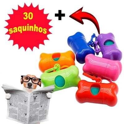 Kit Higiênico para Animais OEM Cata Caca para Cachorro e Gato Vermelho com 30 Saquinhos