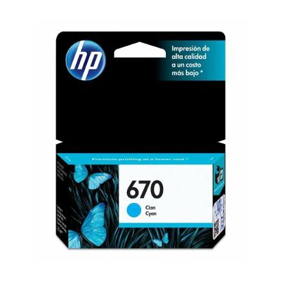 Cartucho de Tinta HP 670 Ciano para Deskjet Ink Advantage com 300 Páginas CZ114AB
