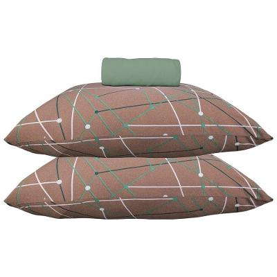 Jogo de Cama Kazzavip King 70% Algodão 30% Poliéster Malha Mista Verde Doce Vida