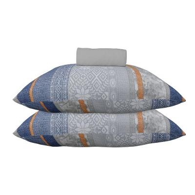 Jogo de Cama Kazzavip King 70% Algodão e 30% Poliéster Malha Mista Cinza Doce Vida