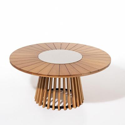 Mesa de Jantar Paraty 8 Lugares Redonda MDF 160CM Verniz Avelã