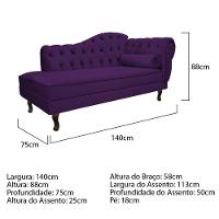 Recamier Diana 140cm Lado Esquerdo Suede Roxo - 2